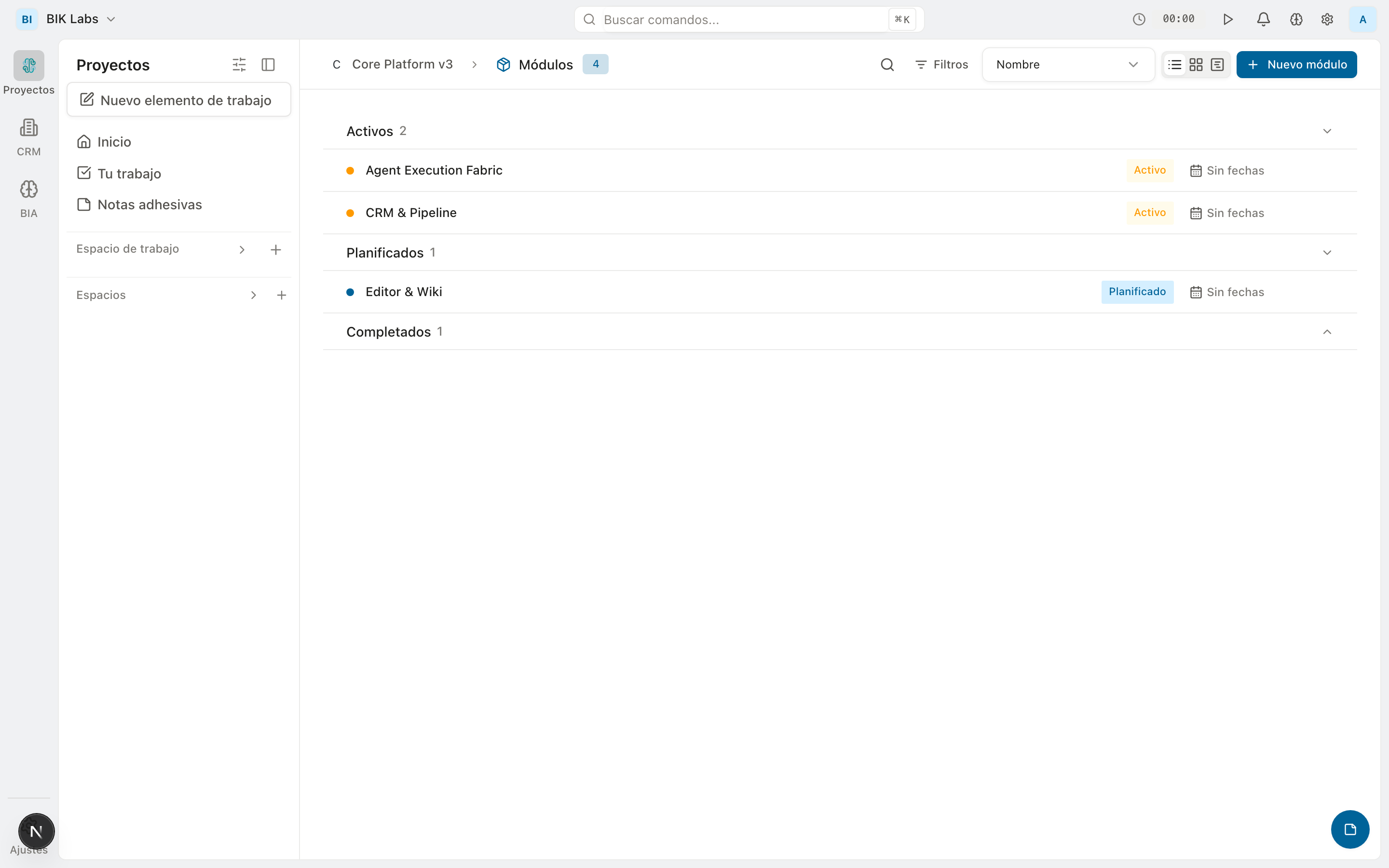 Dedicaciones por proyecto